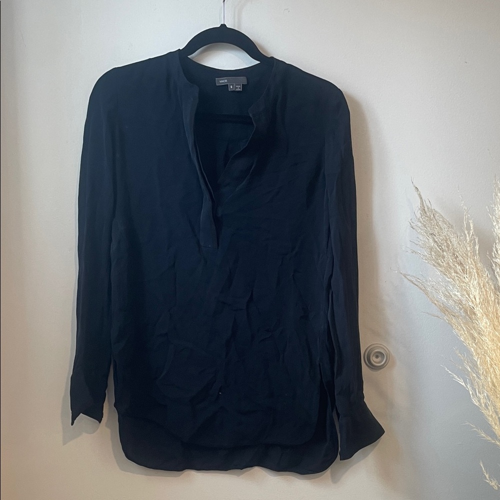 Vince Classic Blue Silk Women's Blouse Sz 6 B123